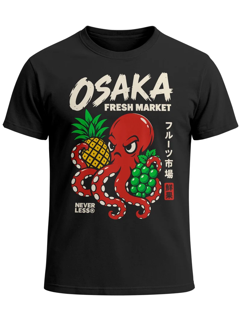 Herren T-Shirt Osaka Fresh Market Frontprint Slim Fit