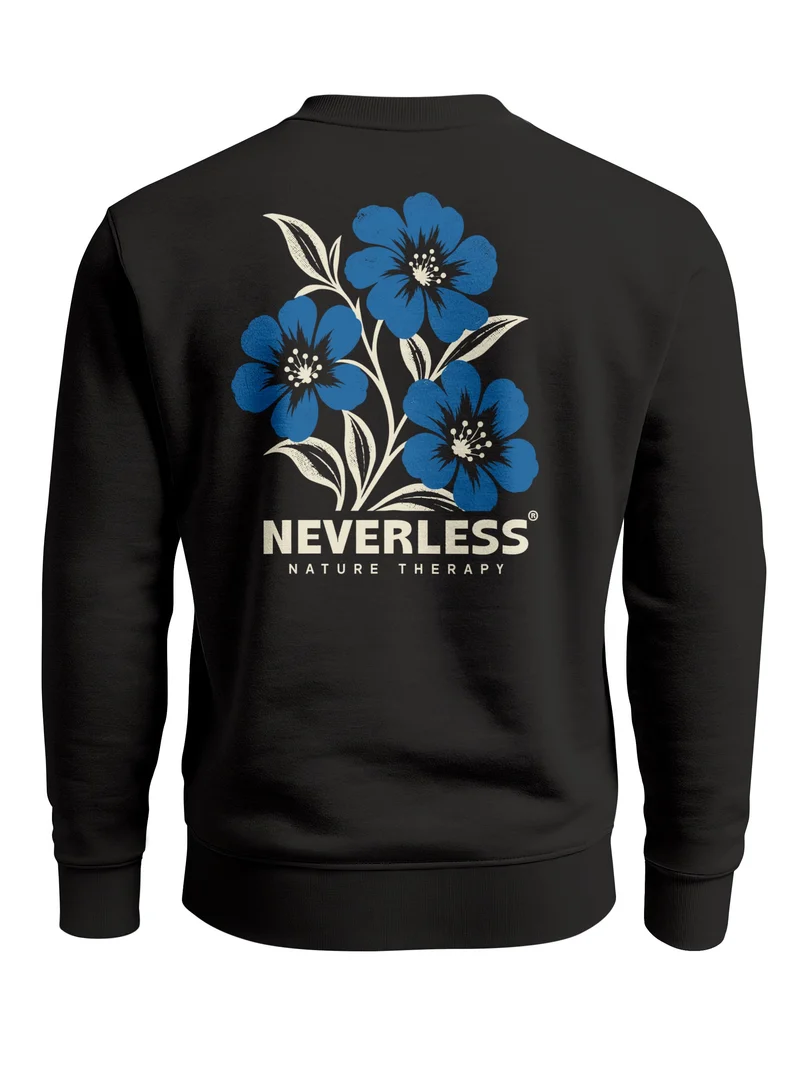 Herren Sweatshirt Nature Therapy Blumen Backprint Regular Fit