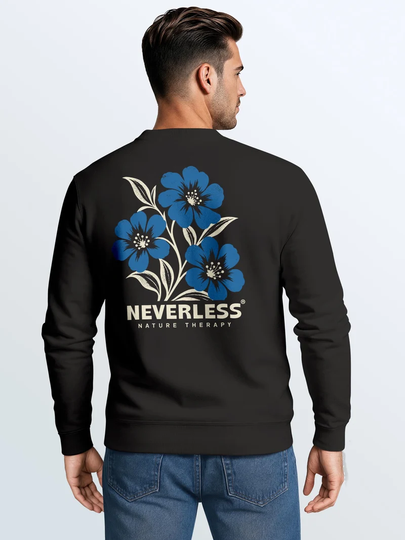 Herren Sweatshirt Nature Therapy Blumen Backprint Regular Fit