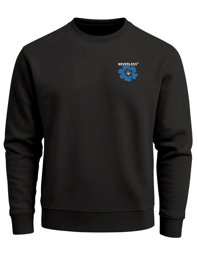 Herren Sweatshirt Nature Therapy Blumen Backprint Regular Fit