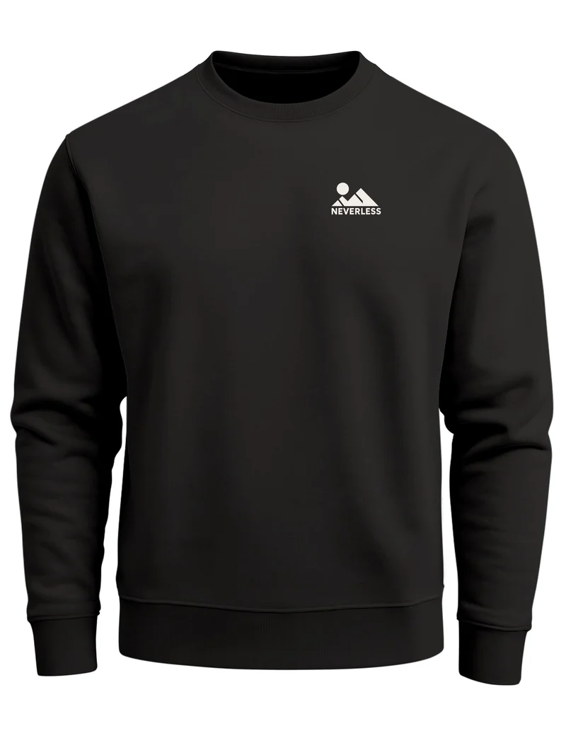 Herren Sweatshirt Mountain Logo Brustprint Regular Fit