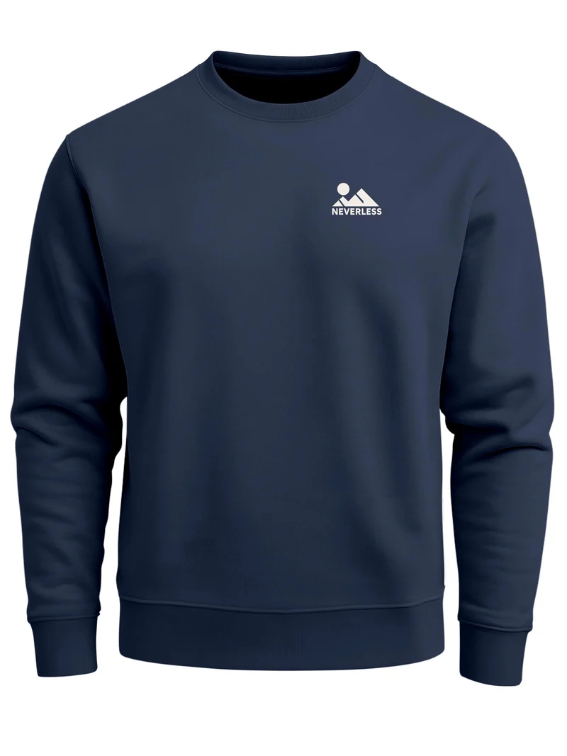 Herren Sweatshirt Mountain Logo Brustprint Regular Fit