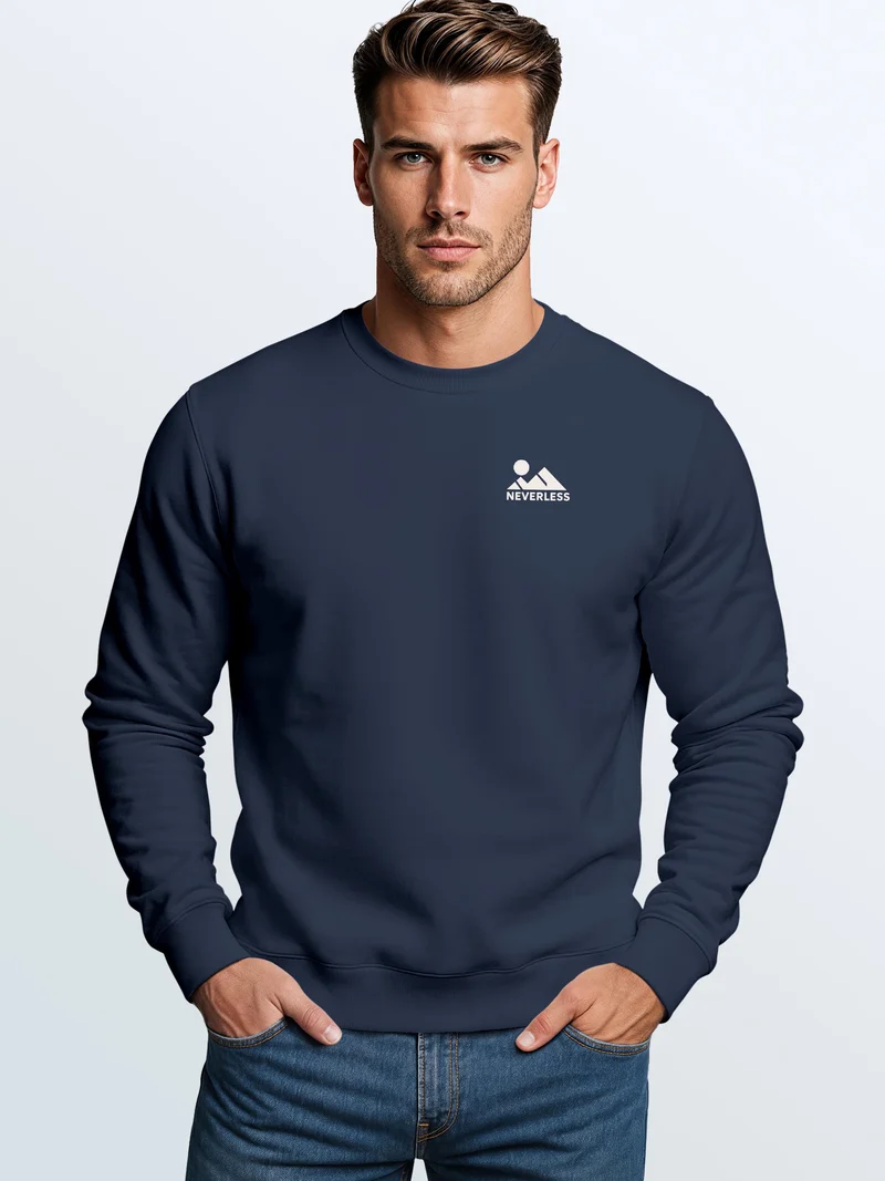 Herren Sweatshirt Mountain Logo Brustprint Regular Fit