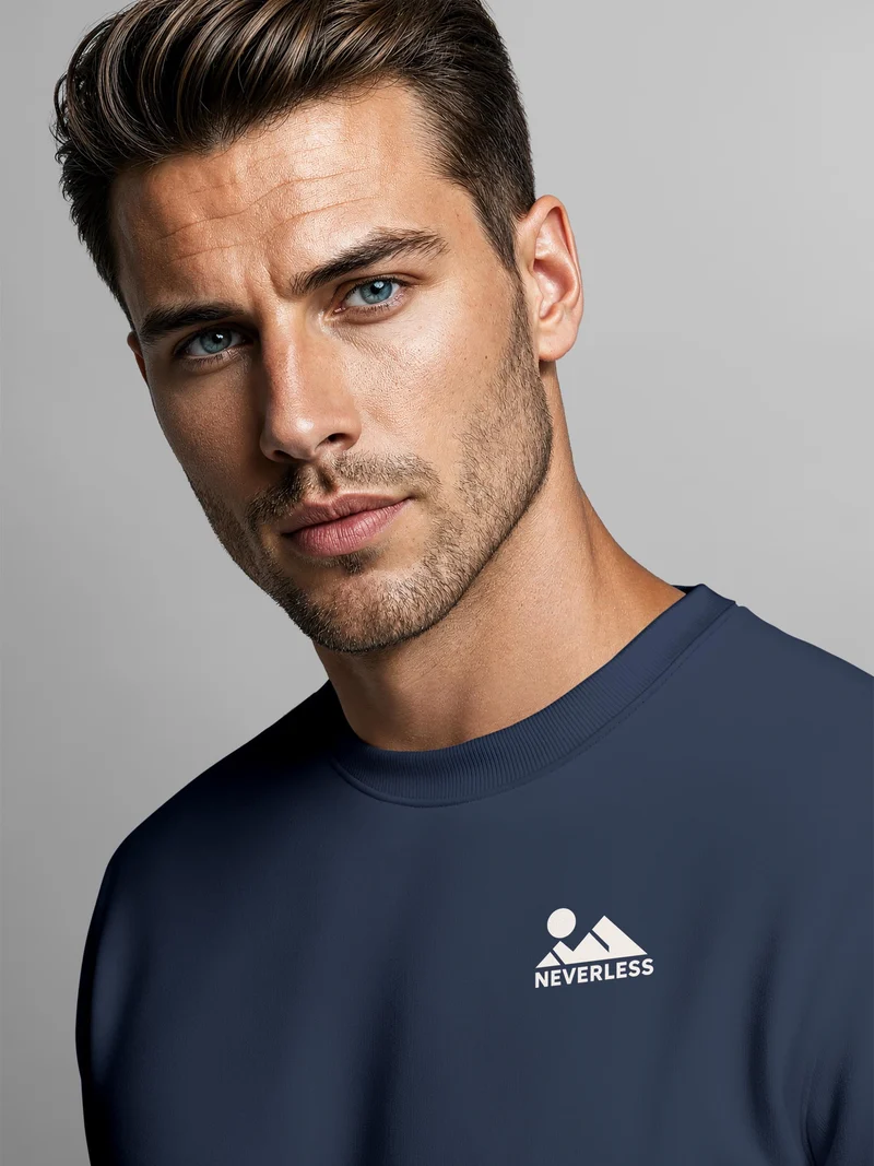 Herren Sweatshirt Mountain Logo Brustprint Regular Fit