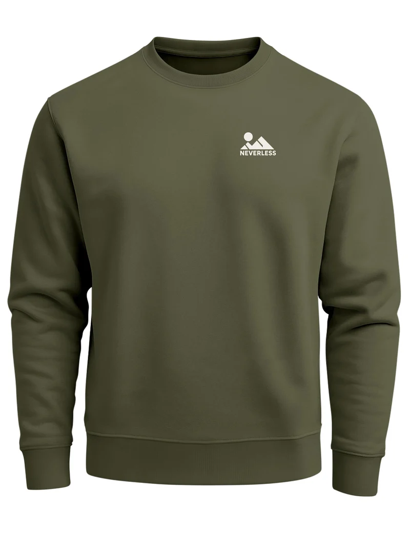 Herren Sweatshirt Mountain Logo Brustprint Regular Fit