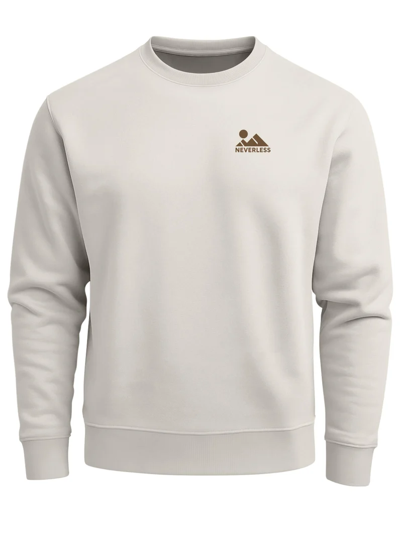 Herren Sweatshirt Mountain Logo Brustprint Regular Fit