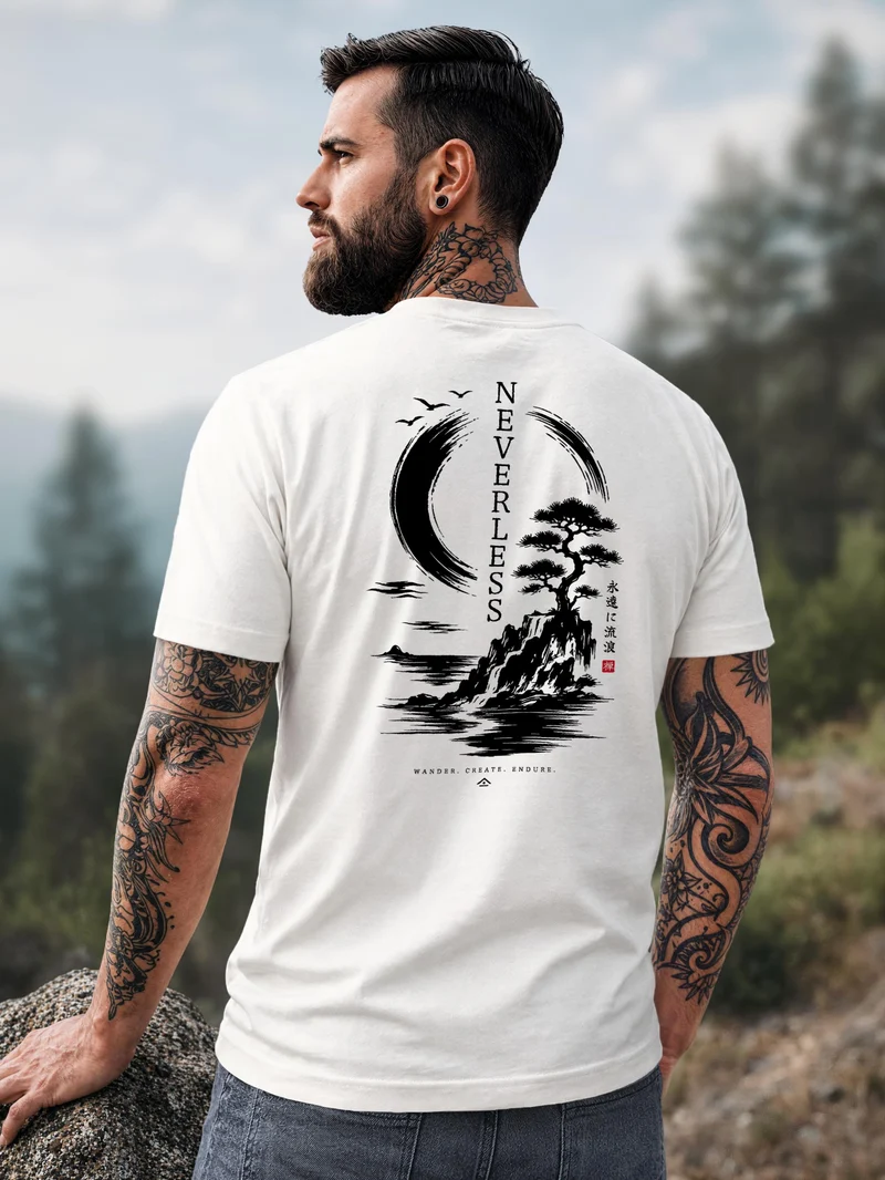 Herren T-Shirt Backprint - Design - Baumwollshirt Männer Fashion Streetstyle Slim Fit