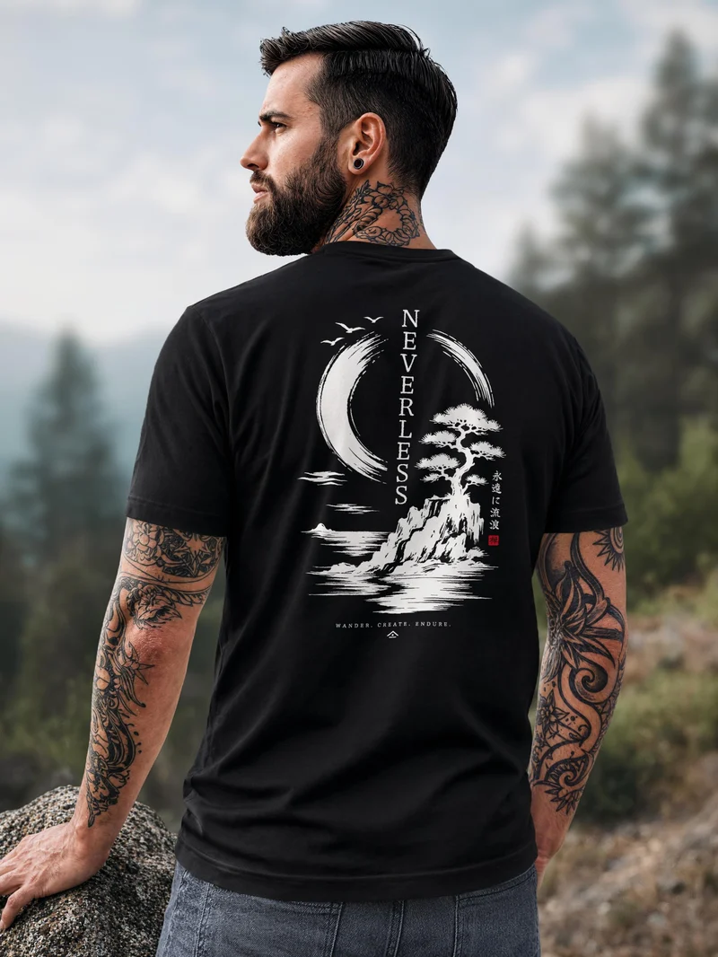 Herren T-Shirt Backprint - Design - Baumwollshirt Männer Fashion Streetstyle Slim Fit