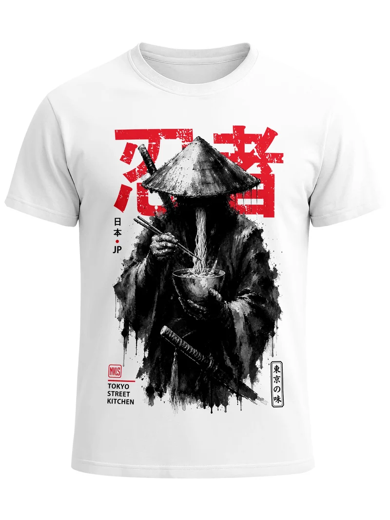 Herren T-Shirt Frontprint - Rōnin - Baumwollshirt Männer Fashion Streetstyle Slim Fit