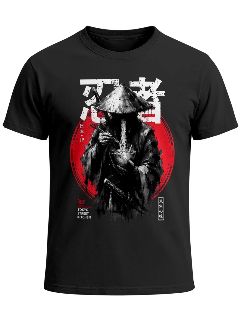 Herren T-Shirt Frontprint - Rōnin - Baumwollshirt Männer Fashion Streetstyle Slim Fit