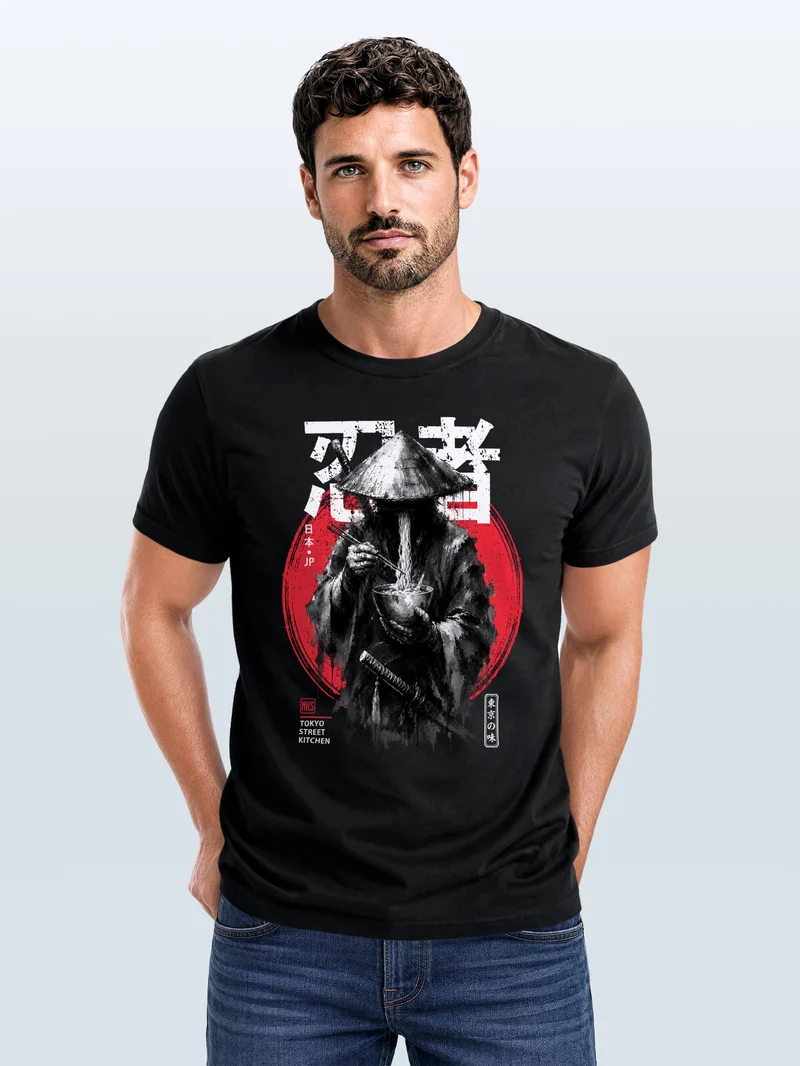 Herren T-Shirt Frontprint - Rōnin - Baumwollshirt Männer Fashion Streetstyle Slim Fit