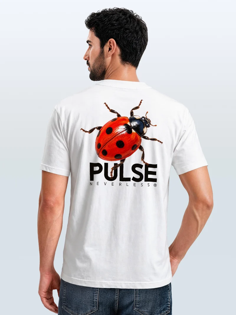 Herren T-Shirt Backprint - Ladybird - Printshirt Baumwolle Slim Fit