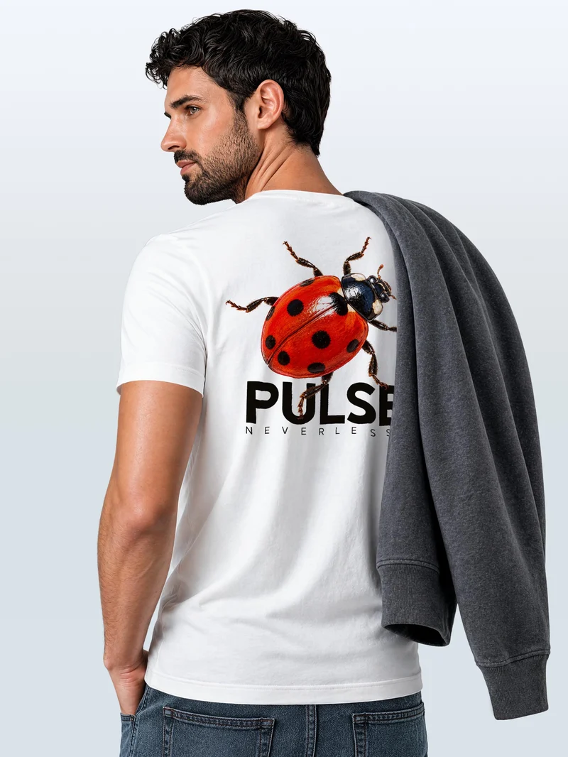 Herren T-Shirt Backprint - Ladybird - Printshirt Baumwolle Slim Fit