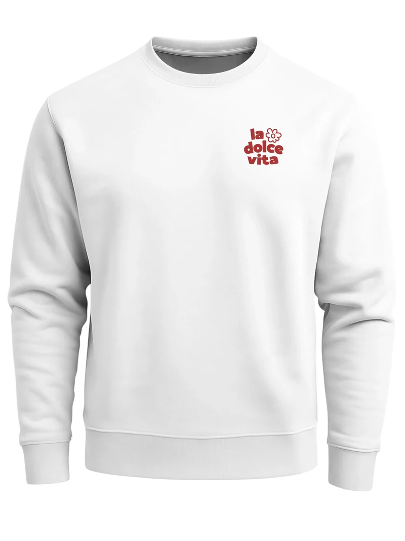 Sweatshirt Herren Pullover mit Backprint La Dolce Vita Design Italian Fun Fashion Streetwear