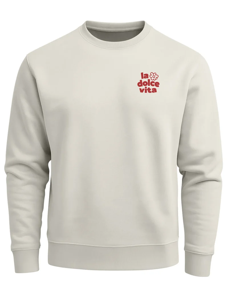 Sweatshirt Herren Pullover mit Backprint La Dolce Vita Design Italian Fun Fashion Streetwear
