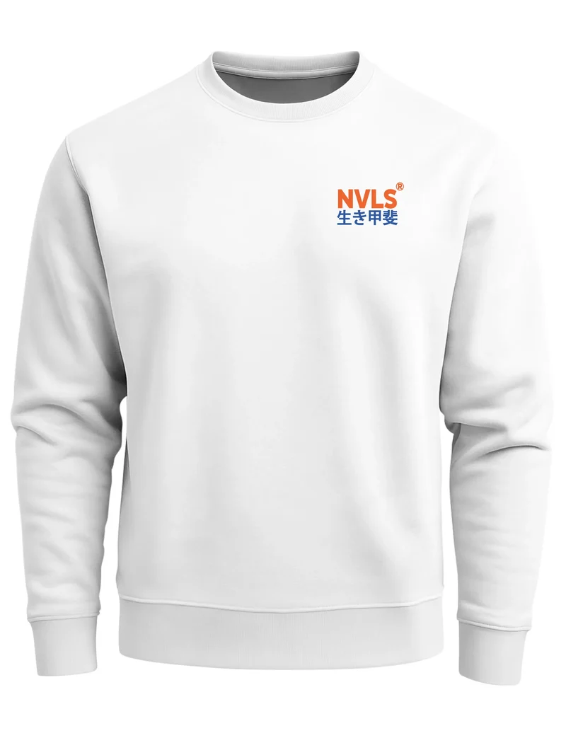 Sweatshirt Herren Pullover mit Backprint Okinawa Kyūshū Japan Design Retro Grafik Print Fashion Streetwear