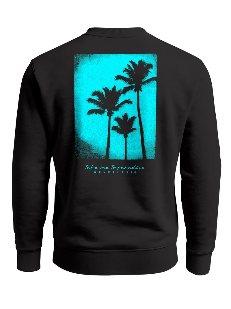Sweatshirt Herren Pullover mit Backprint Take Me to Paradise Design Summer Vibes Streetwear Fashion Streetwear