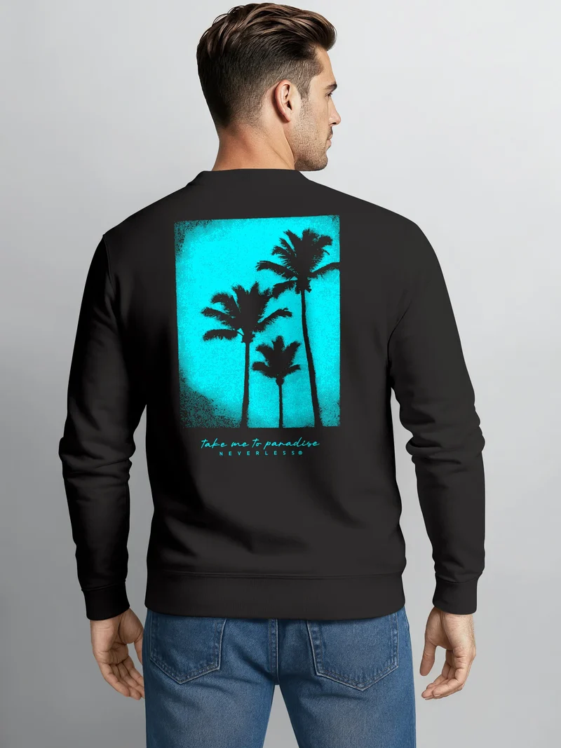 Sweatshirt Herren Pullover mit Backprint Take Me to Paradise Design Summer Vibes Streetwear Fashion Streetwear