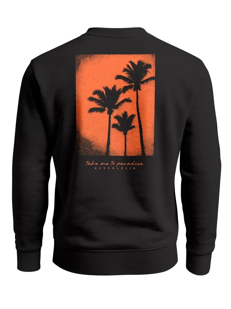 Sweatshirt Herren Pullover mit Backprint Take Me to Paradise Design Summer Vibes Streetwear Fashion Streetwear