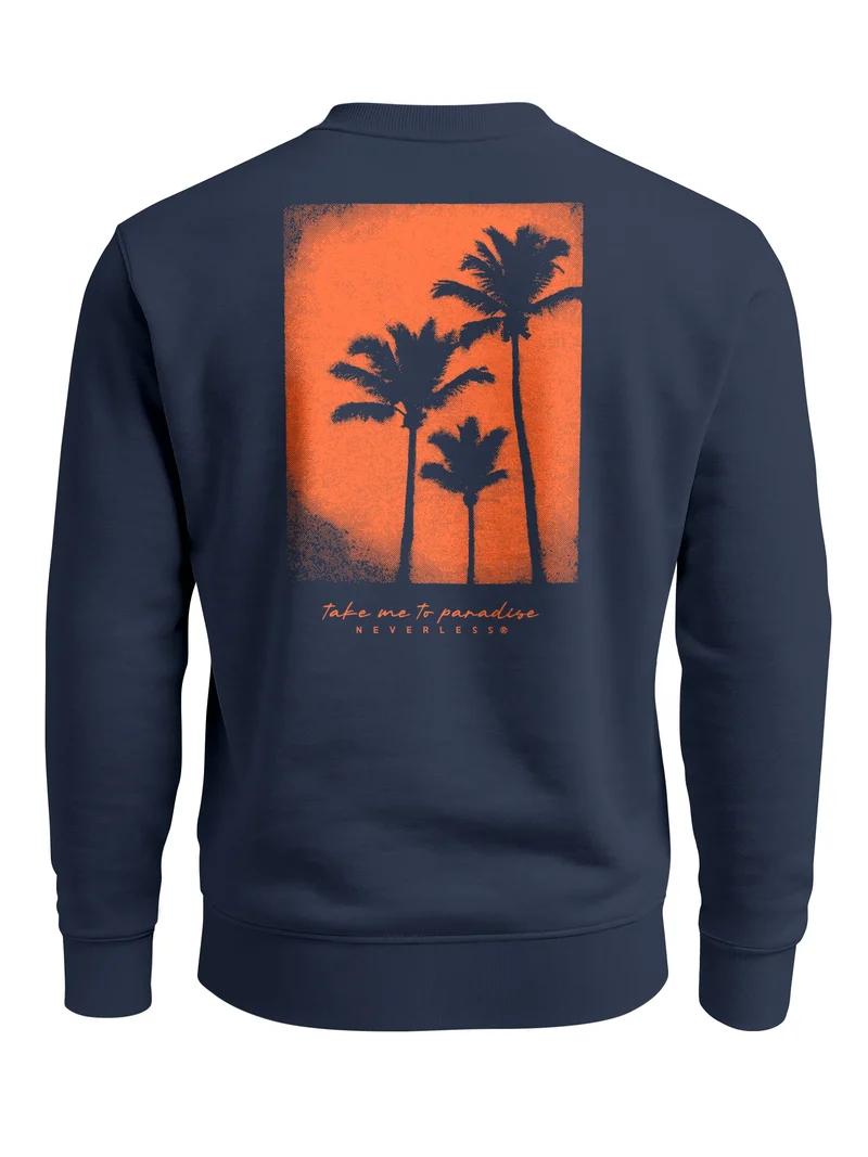 Sweatshirt Herren Pullover mit Backprint Take Me to Paradise Design Summer Vibes Streetwear Fashion Streetwear