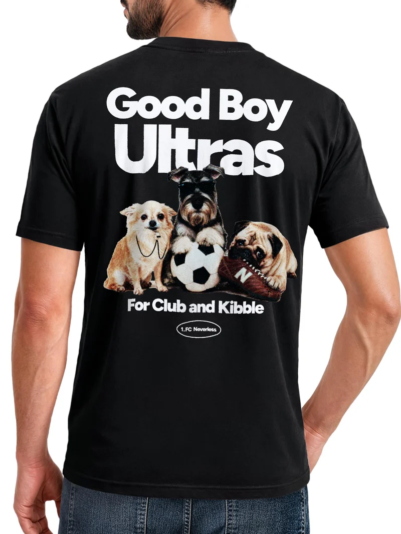 Herren T-Shirt Backprint - Design Good Boy Ultras - Baumwollshirt Männer Fashion Streetstyle Slim Fit