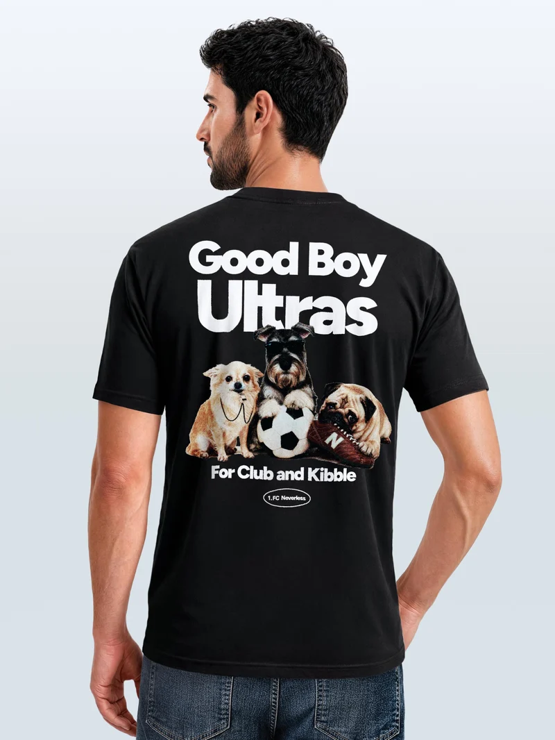 Herren T-Shirt Backprint - Design Good Boy Ultras - Baumwollshirt Männer Fashion Streetstyle Slim Fit