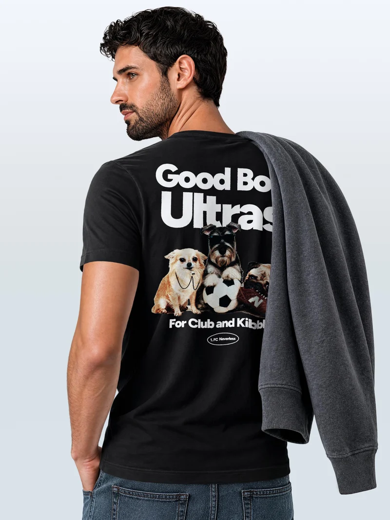 Herren T-Shirt Backprint - Design Good Boy Ultras - Baumwollshirt Männer Fashion Streetstyle Slim Fit