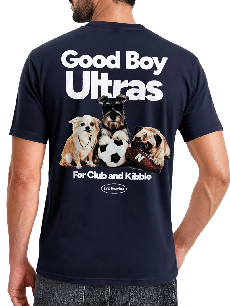 Herren T-Shirt Backprint - Design Good Boy Ultras - Baumwollshirt Männer Fashion Streetstyle Slim Fit