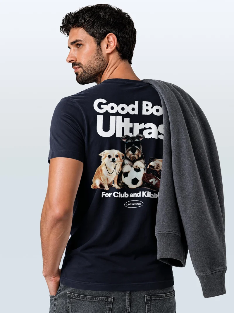 Herren T-Shirt Backprint - Design Good Boy Ultras - Baumwollshirt Männer Fashion Streetstyle Slim Fit
