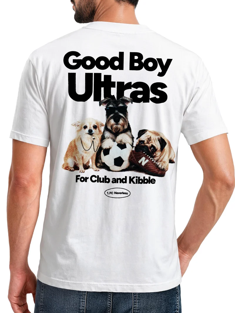 Herren T-Shirt Backprint - Design Good Boy Ultras - Baumwollshirt Männer Fashion Streetstyle Slim Fit