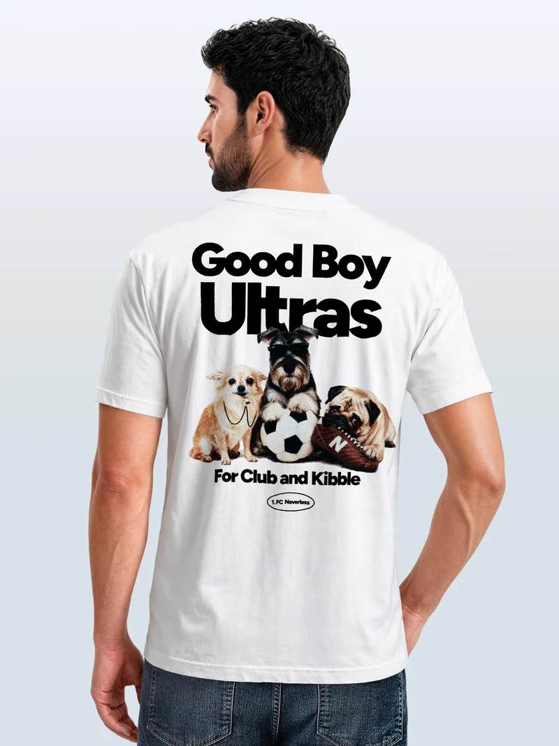 Herren T-Shirt Backprint - Design Good Boy Ultras - Baumwollshirt Männer Fashion Streetstyle Slim Fit