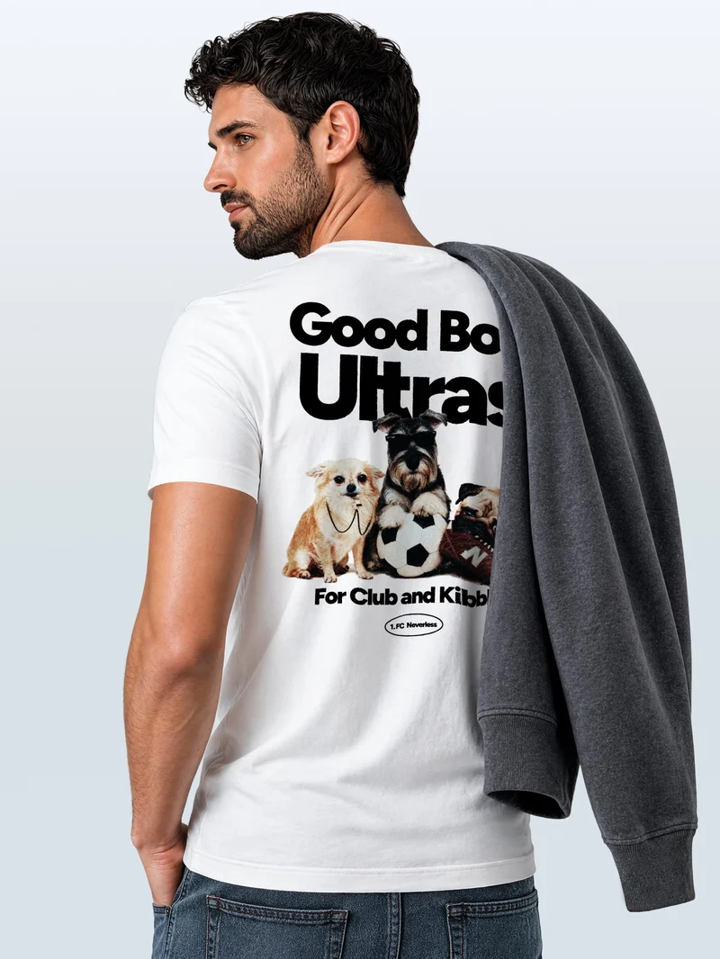 Herren T-Shirt Backprint - Design Good Boy Ultras - Baumwollshirt Männer Fashion Streetstyle Slim Fit