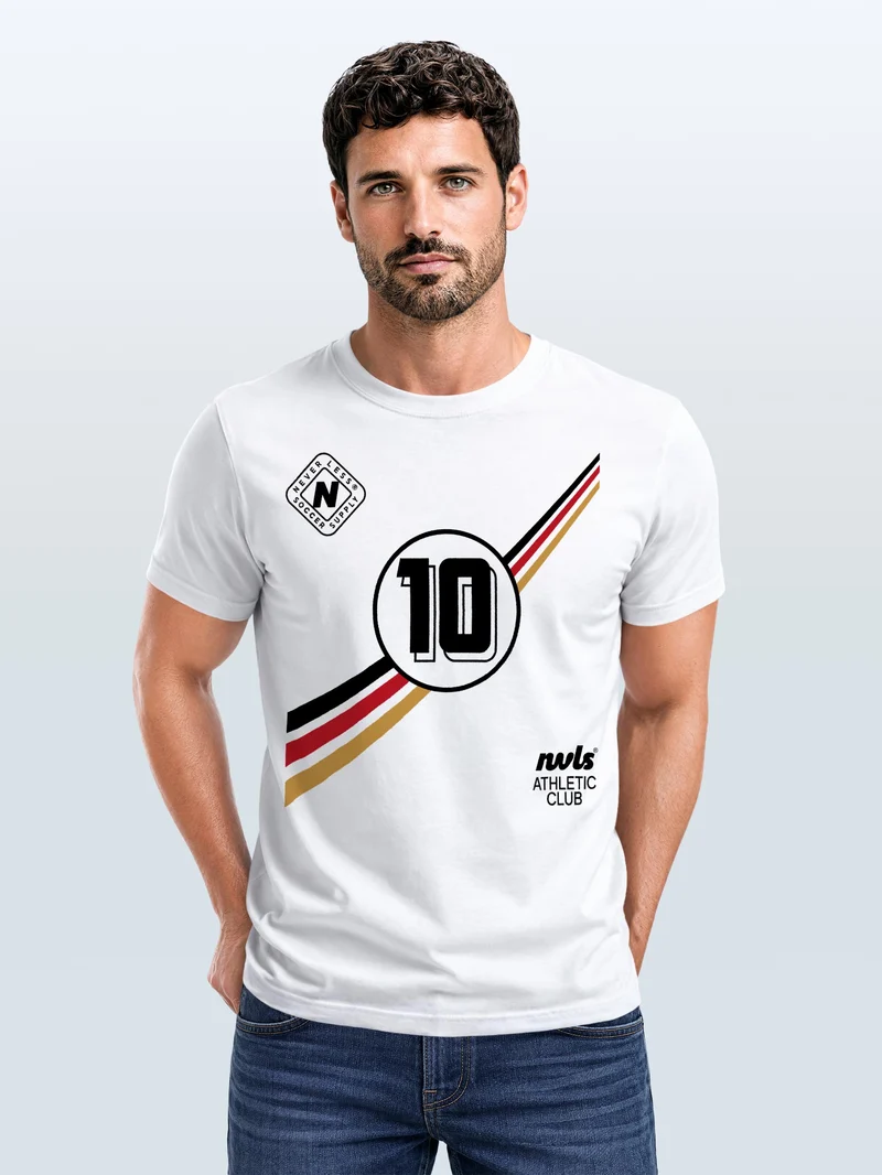 Herren T-Shirt Frontprint - Fussball Design German Trikot - Baumwollshirt Männer Fashion Streetstyle Slim Fit