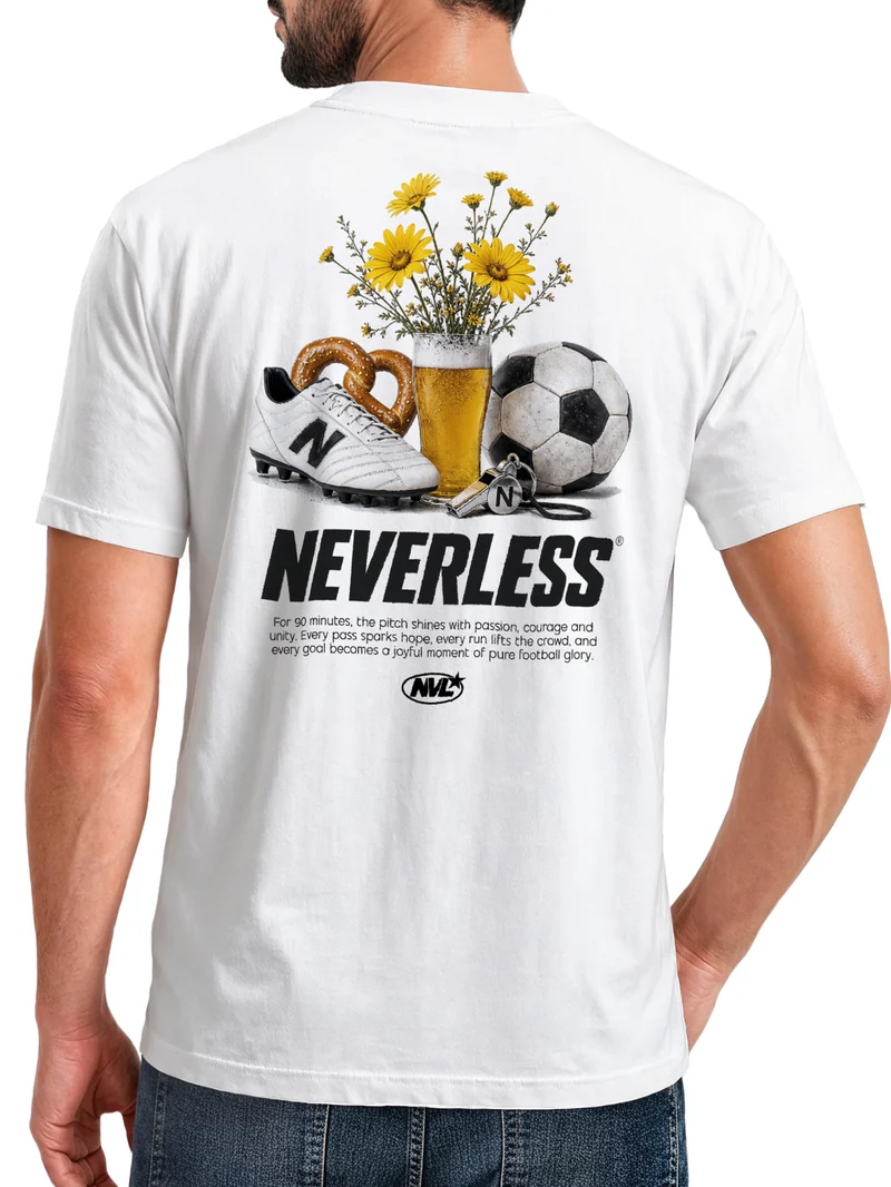 Herren T-Shirt Backprint - Fussball Design Traditional WM - Baumwollshirt Männer Fashion Streetstyle Slim Fit
