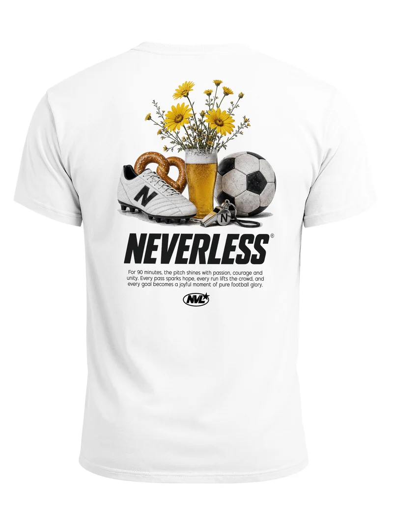 Herren T-Shirt Backprint - Fussball Design Traditional WM - Baumwollshirt Männer Fashion Streetstyle Slim Fit