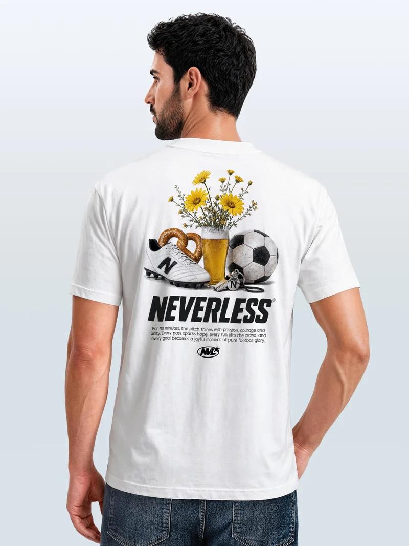 Herren T-Shirt Backprint - Fussball Design Traditional WM - Baumwollshirt Männer Fashion Streetstyle Slim Fit