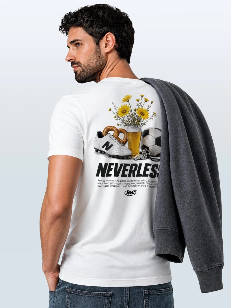 Herren T-Shirt Backprint - Fussball Design Traditional WM - Baumwollshirt Männer Fashion Streetstyle Slim Fit