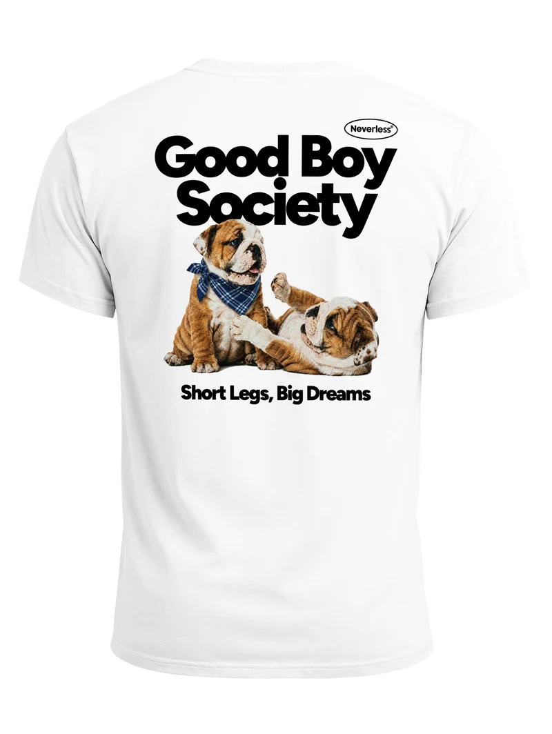 Herren T-Shirt Backprint - Design Good Boy Society - Baumwollshirt Männer Fashion Streetstyle Slim Fit