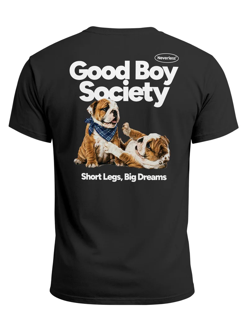 Herren T-Shirt Backprint - Design Good Boy Society - Baumwollshirt Männer Fashion Streetstyle Slim Fit