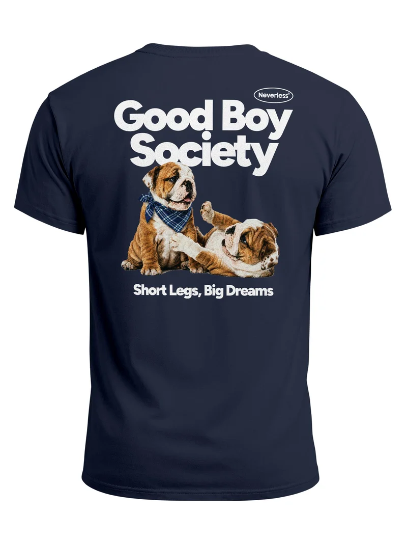 Herren T-Shirt Backprint - Design Good Boy Society - Baumwollshirt Männer Fashion Streetstyle Slim Fit