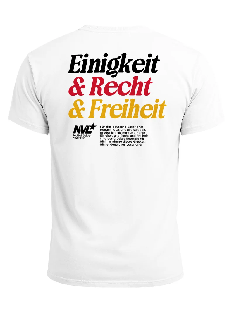 Herren T-Shirt Backprint - Deutschland Design Nationalhymne - Baumwollshirt Männer Fashion Slim Fit