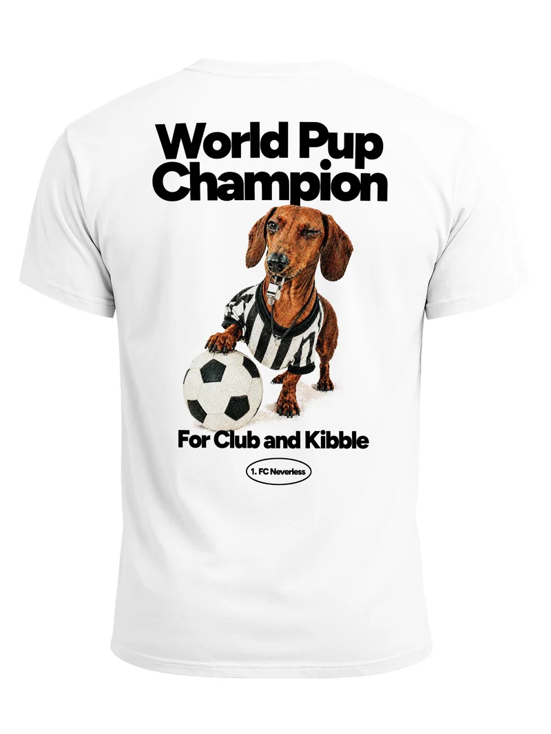 Herren T-Shirt Backprint - Fussball Design Soccer Dackel - Baumwollshirt Männer Fashion Streetstyle Slim Fit