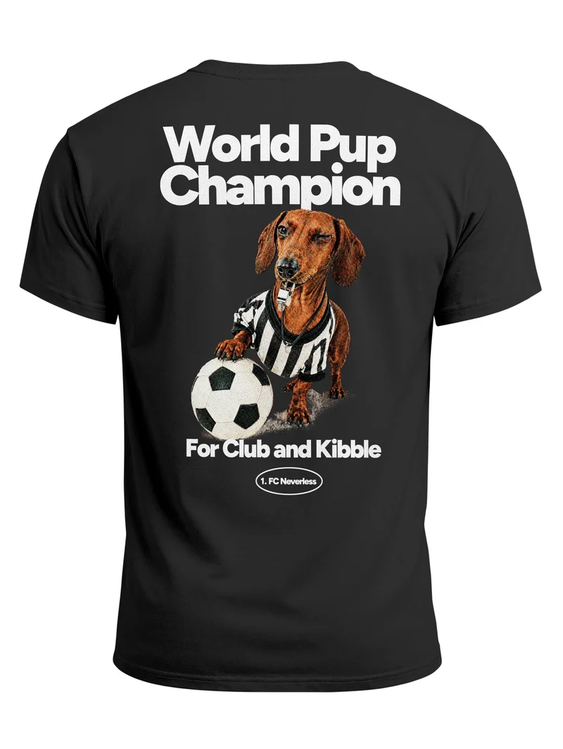 Herren T-Shirt Backprint - Fussball Design Soccer Dackel - Baumwollshirt Männer Fashion Streetstyle Slim Fit