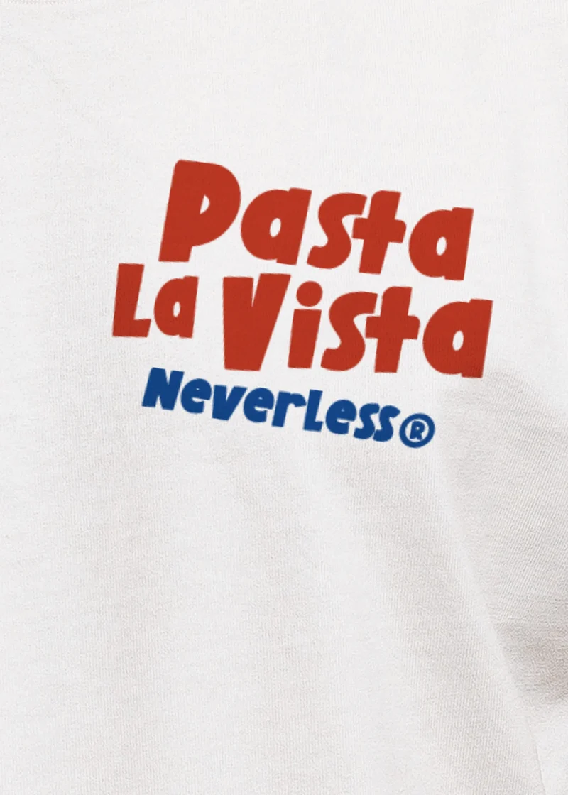 Herren T-Shirt Backprint Pasta la Vista Spaghetti Print Rückenaufdruck Nudel Lover Printshirt Fashion Streetstyle