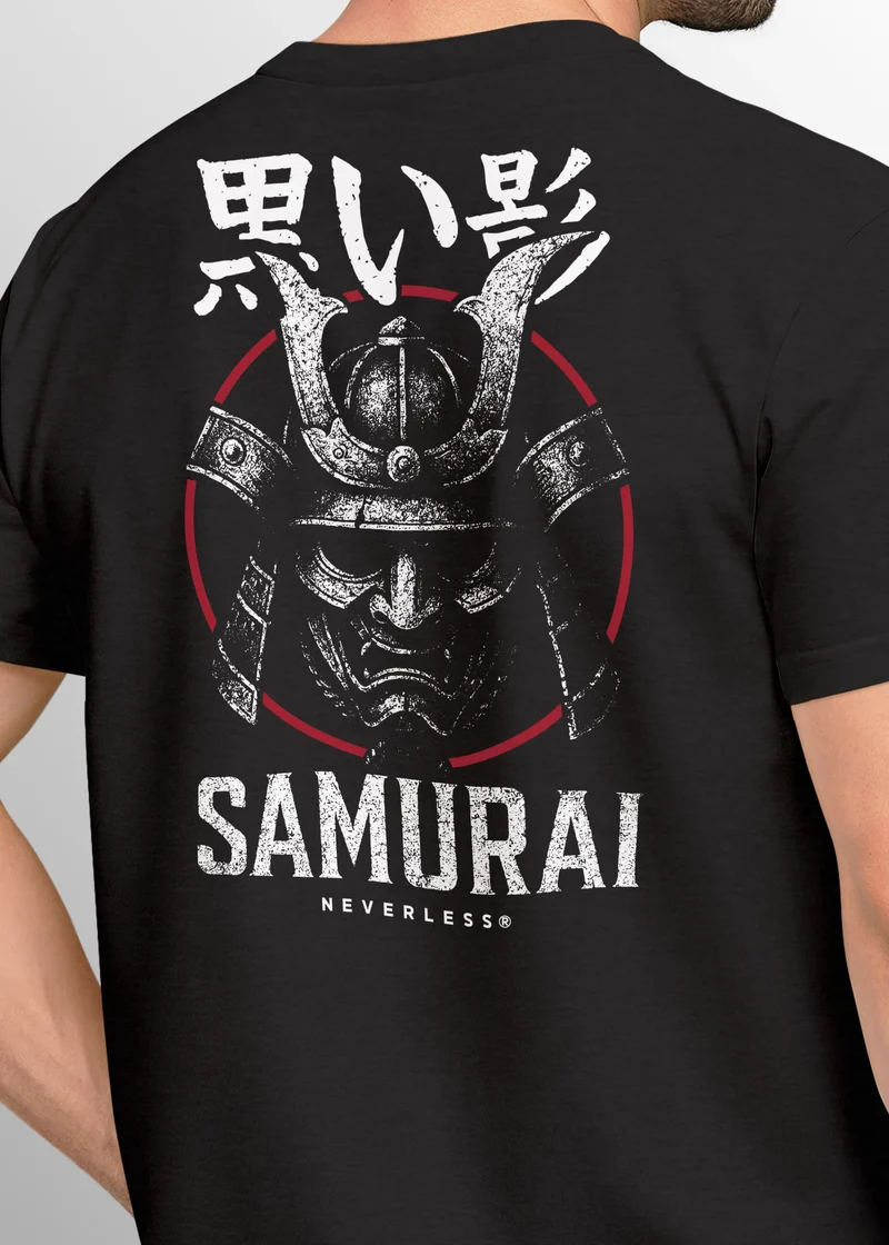 Herren T-Shirt Backprint Samurai Japan Asiatischer Krieger Martial Style für Alltag Training Urban LooksFashion Streetstyle