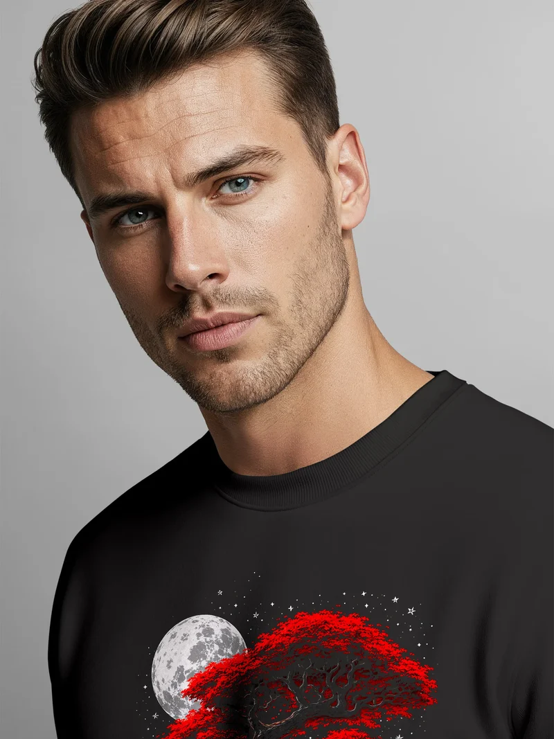 Sweatshirt Herren Frontprint Bonsai Baum Japan Ästhetik Nature Vibes Pullover mit Print Fashion Streetwear