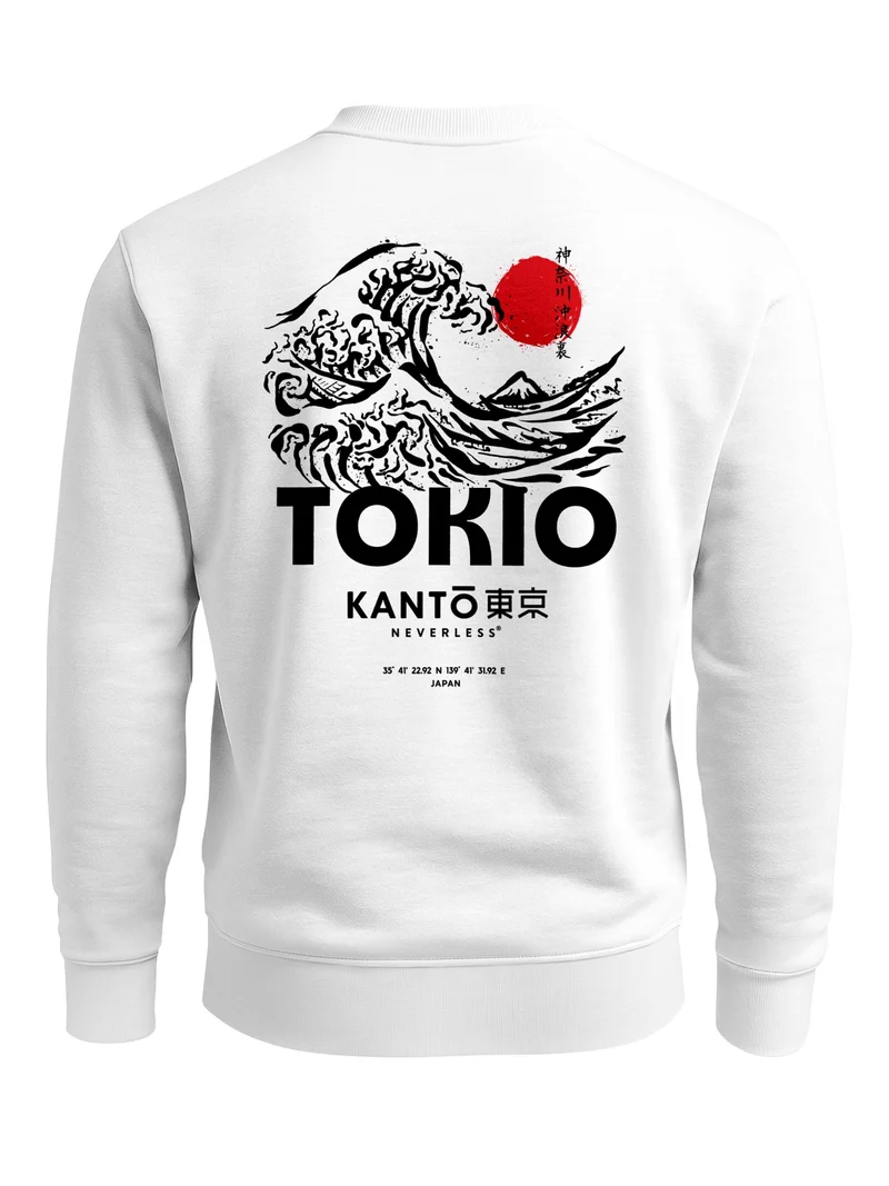Herren Sweatshirt Tokio Wave Backprint Regular Fit