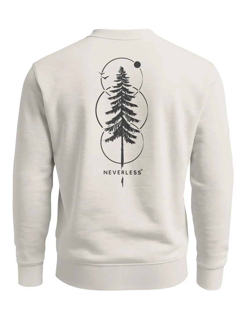 Herren Sweatshirt Baum Circles Backprint Regular Fit