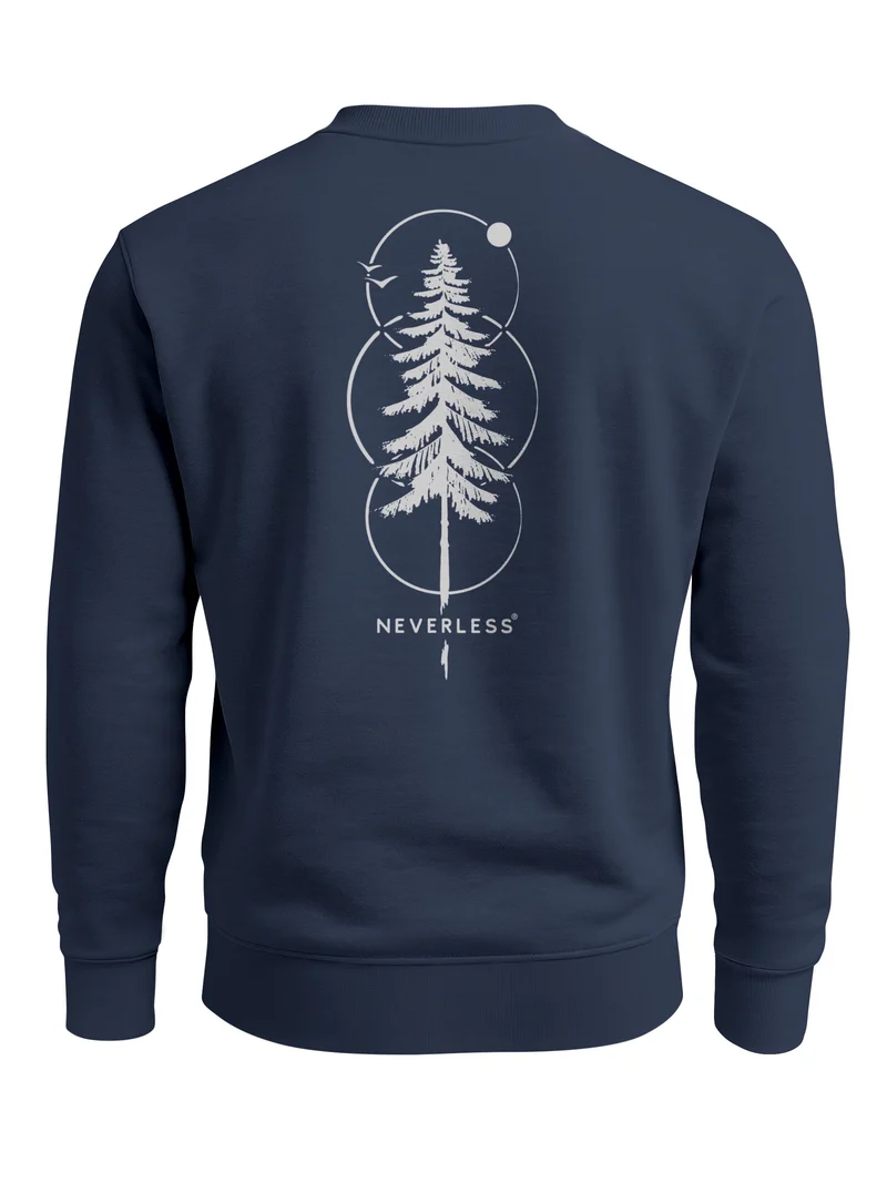 Herren Sweatshirt Baum Circles Backprint Regular Fit