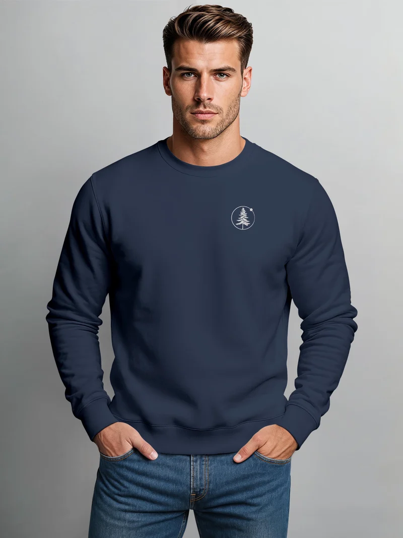 Herren Sweatshirt Baum Circles Backprint Regular Fit